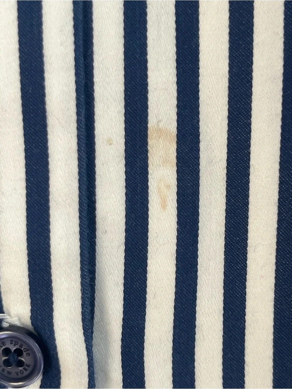 Kate Spade Dream a Little Dream Navy Stripe Pajama Top Medium Heart Detail